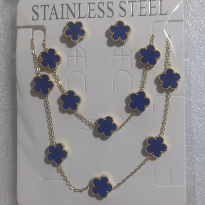 Conjunto de joias de trevo