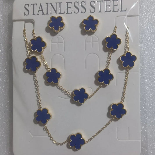 Conjunto de joias de trevo