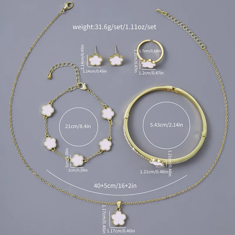 Conjunto de 5 peças Trevo