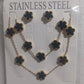 Conjunto de joias de trevo