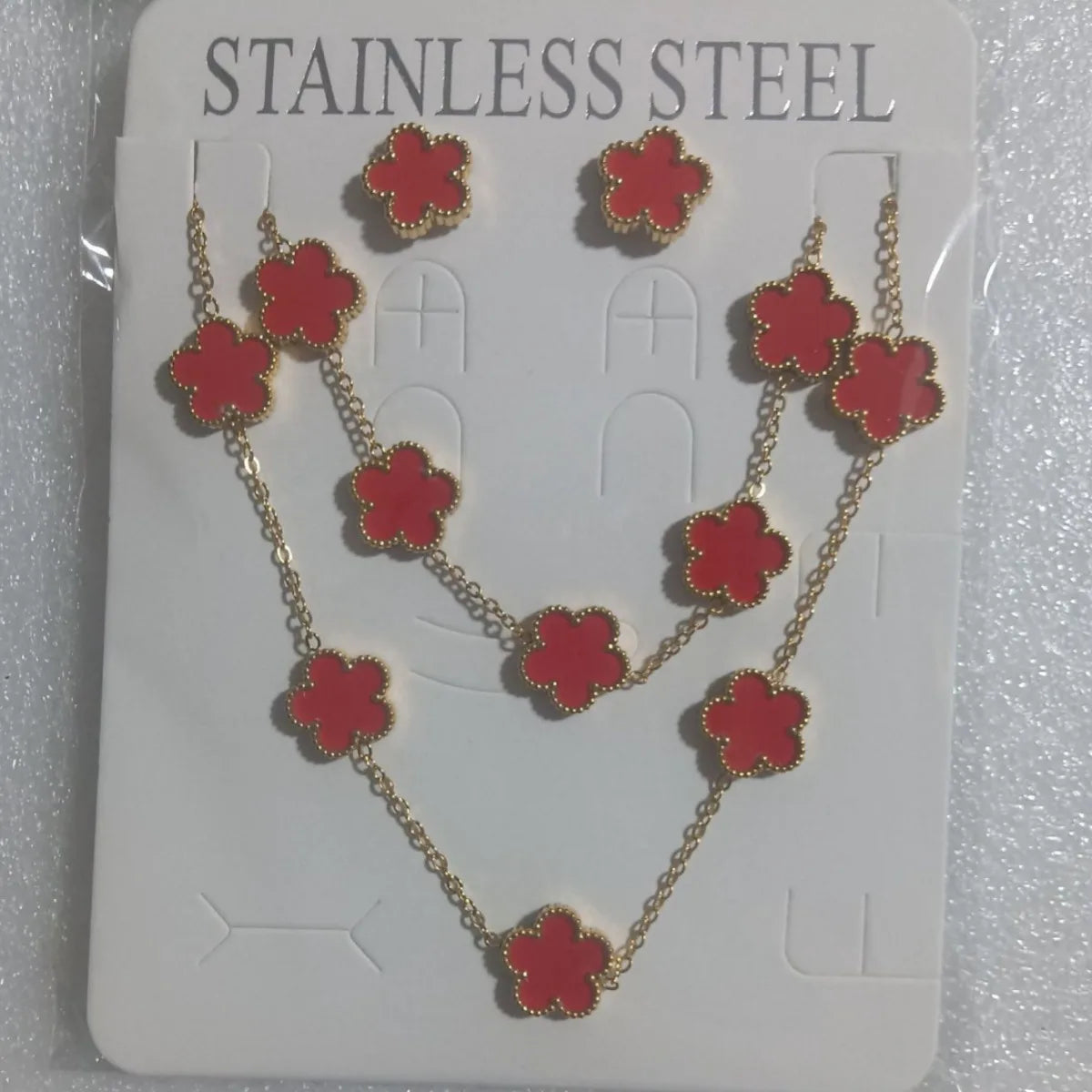Conjunto de joias de trevo
