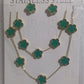 Conjunto de joias de trevo