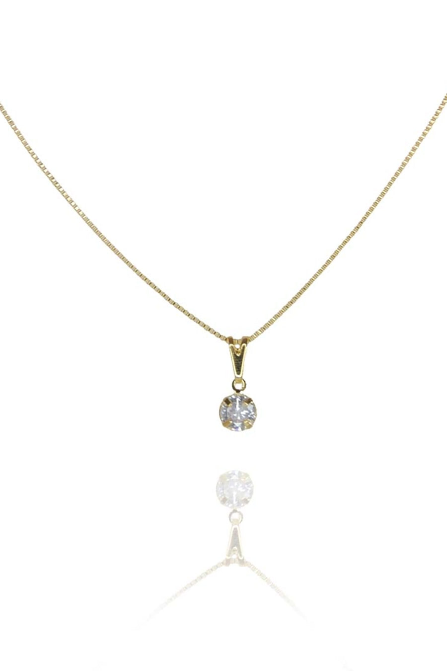 Colar Pingente Ponto de Luz Banhado em Ouro 18k