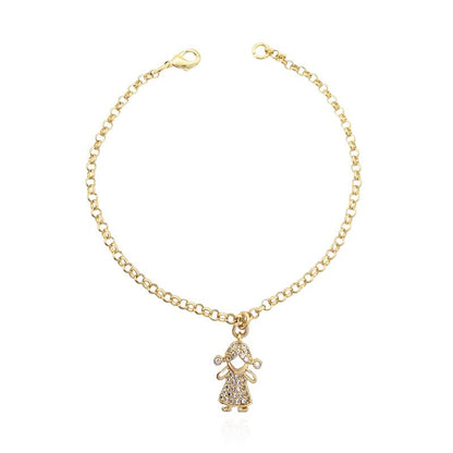 Pulseira banhada a ouro menina