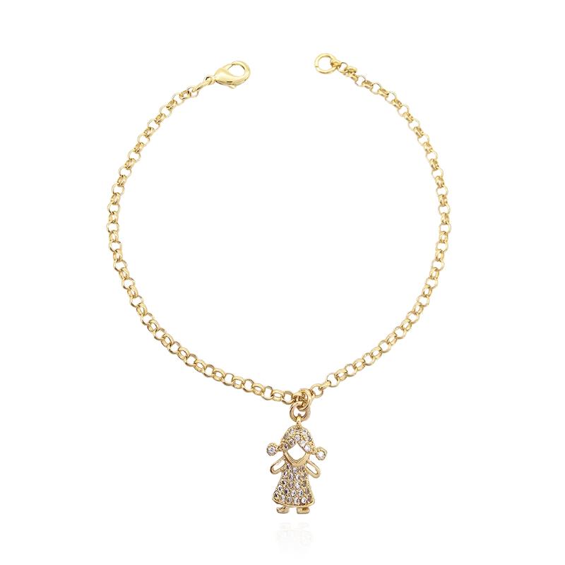 Pulseira banhada a ouro menina