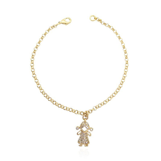 Pulseira banhada a ouro menina