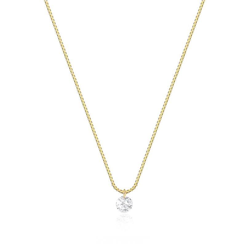COLAR CRISTAL BANHADO A OURO