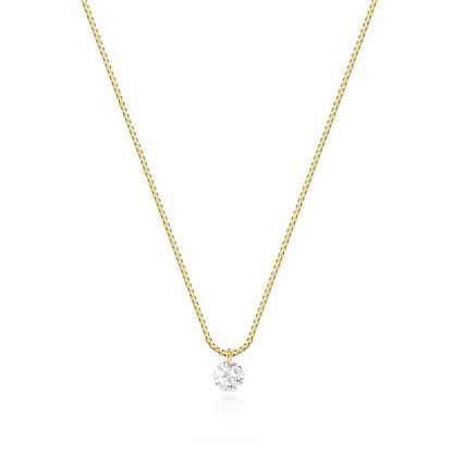 COLAR CRISTAL BANHADO A OURO