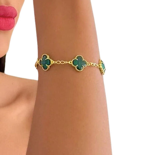 PULSEIRA TREVO BANHADA A OURO