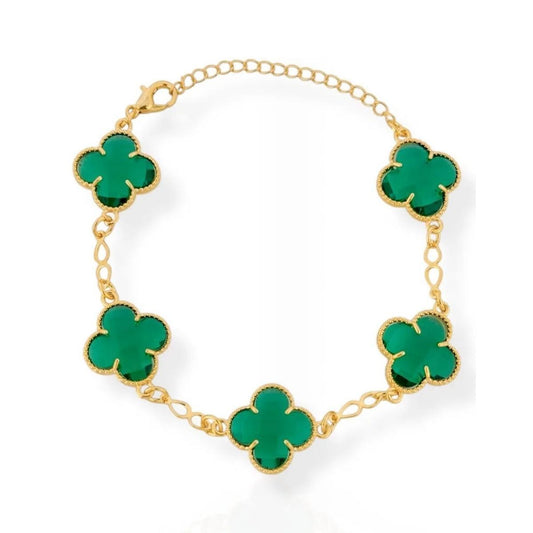 PULSEIRA TREVO BANHADA A OURO
